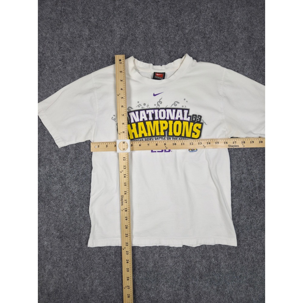 Y2K LSU Tigers T Shirt Youth L Nike 2003 National Champions Sugar Bowl White - Picture 2 of 9